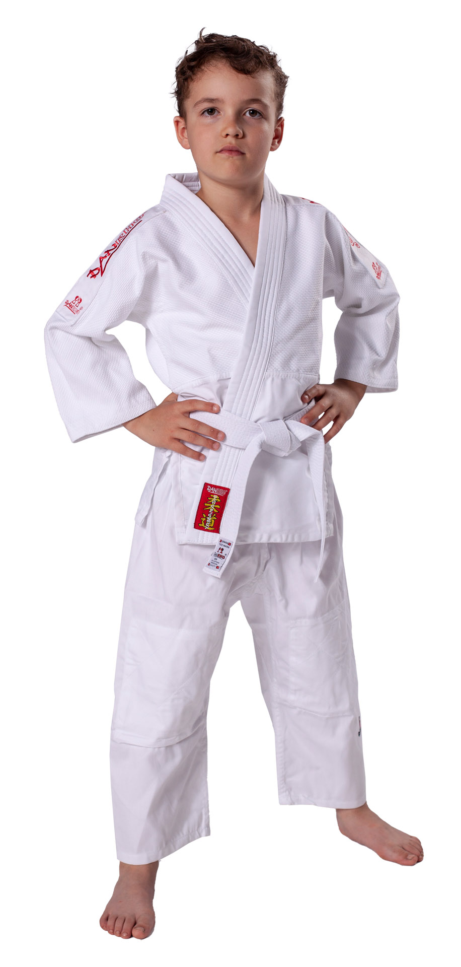 Danrho (R) Judoanzug YAMANASHI mit Schulterstreifen WEISS 180