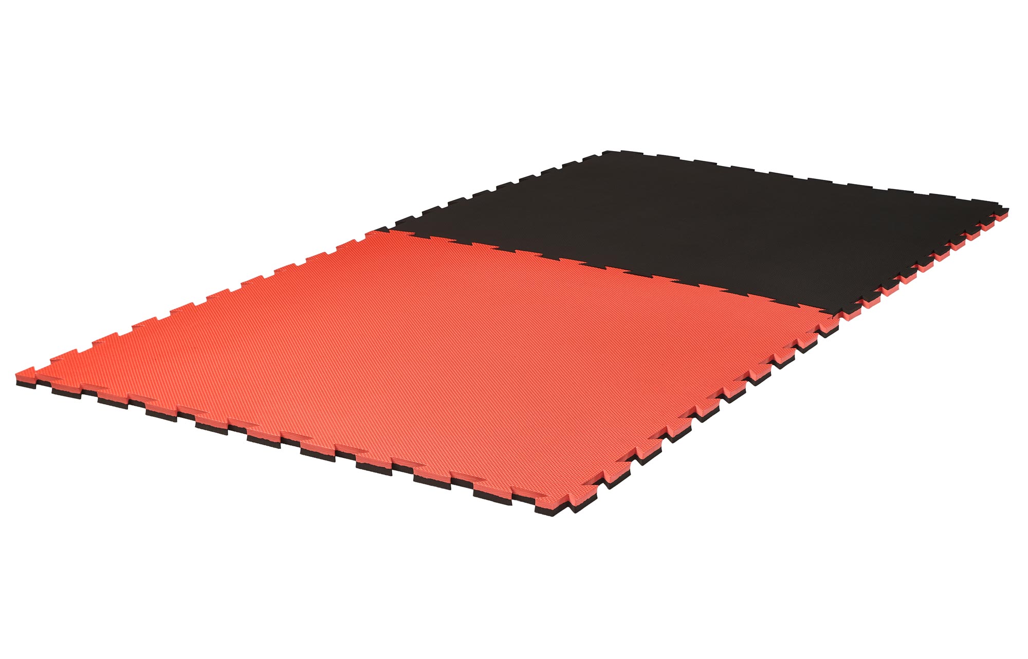 Kampfsportmatten Wendematte CROSSTEXTURE / 100 x 100 x 2cm / schwarz-rot
