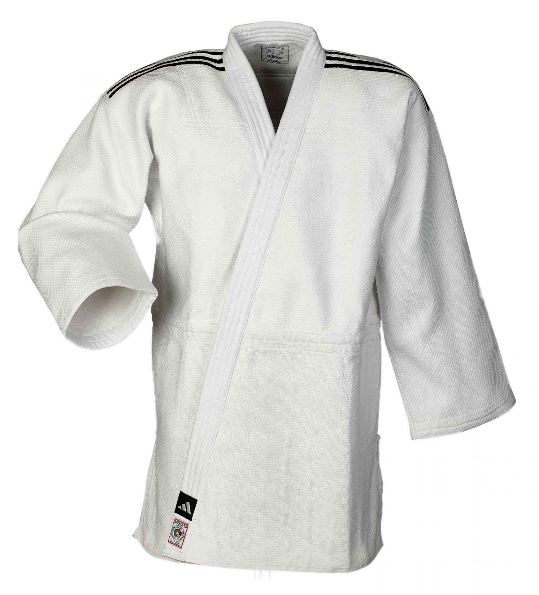 adidas Judoanzug "CHAMPION III" IJF Schulterstreifen REGULAR weiß