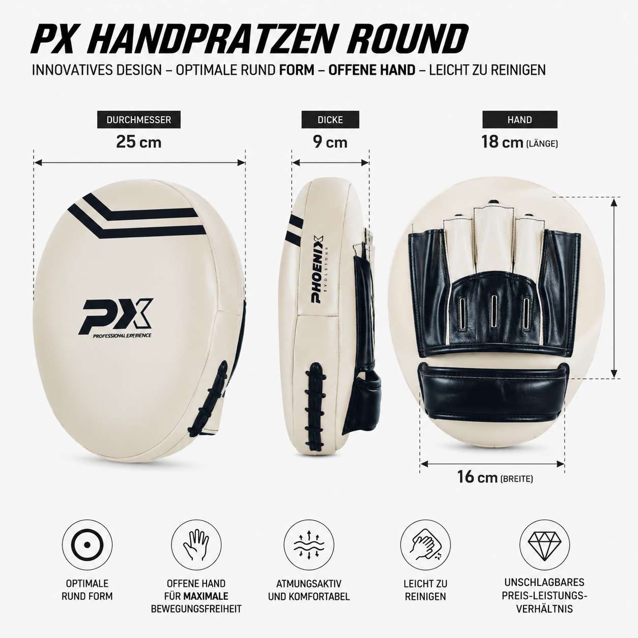 PX Paar Handpratzen Round Stone