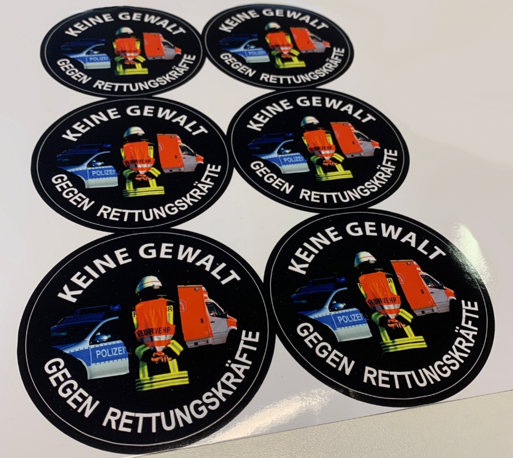 Aufkleber "Keine Gewalt gegen Rettungskräfte" 10er-Pack