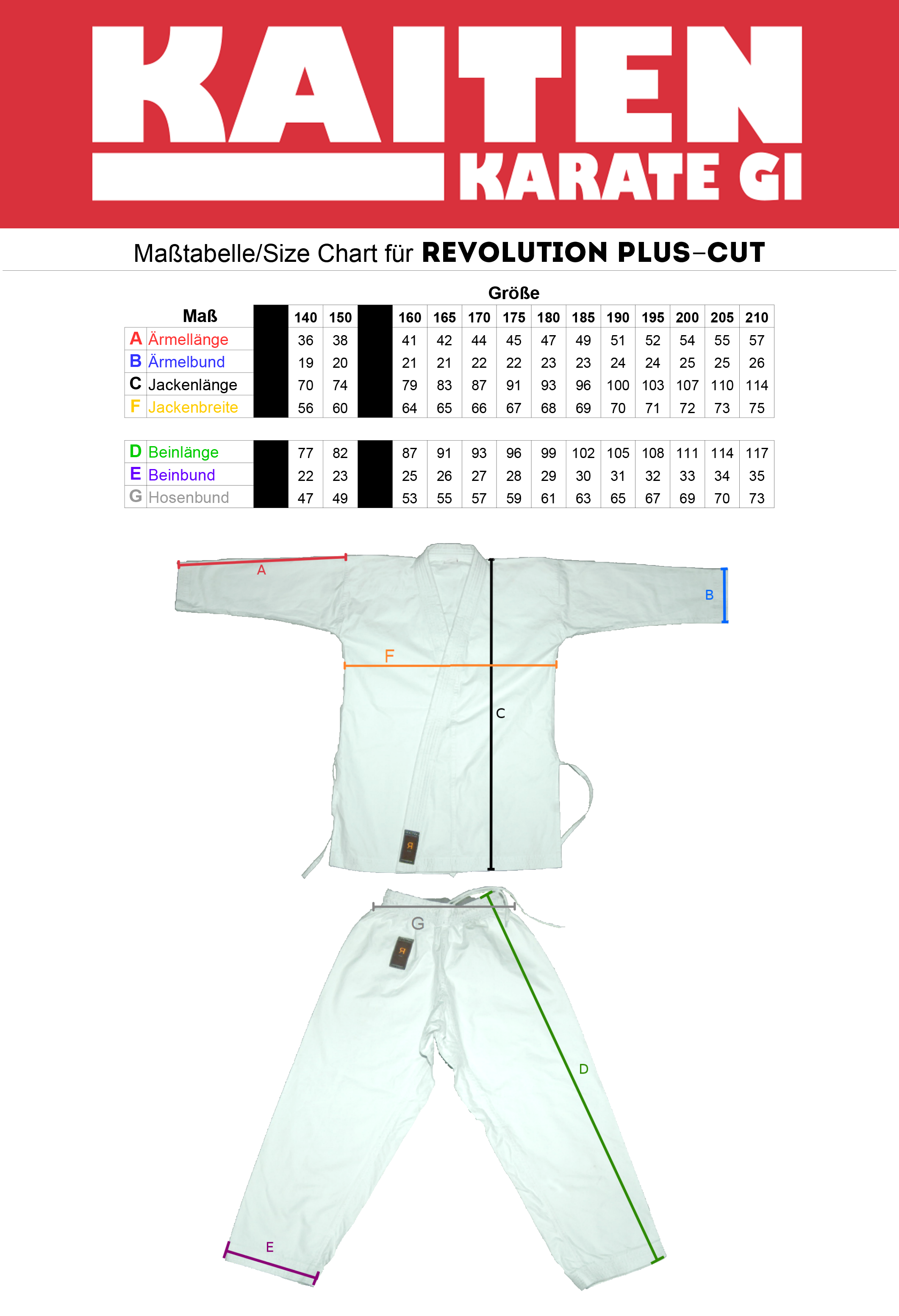 Karateanzug Kaiten Europa Plus 210
