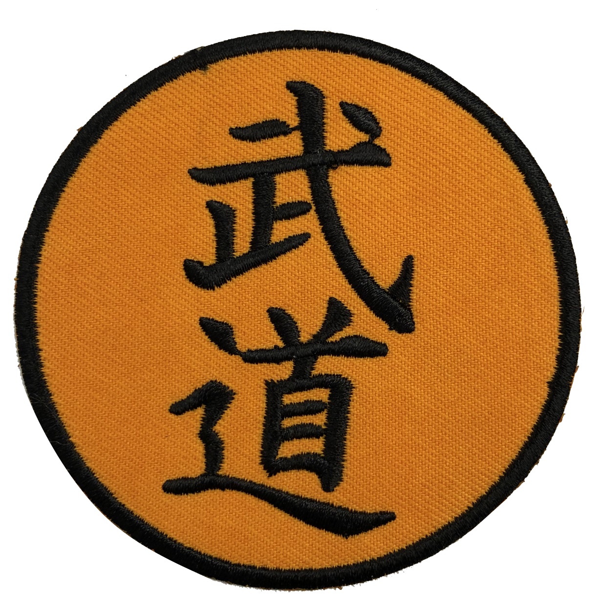 Budo-Aufnäher rund orangegold-schwarz