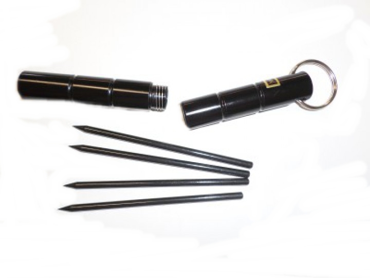 Kubotan / Kobutan mit Schlüsselring, schwarz, 2-teilig mit 4 Spitzen