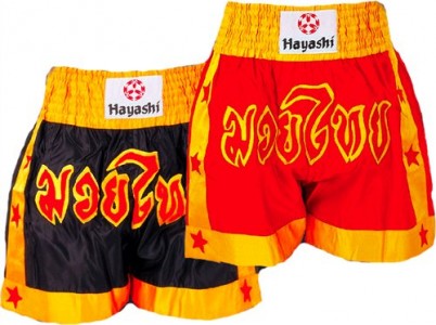 HAYASHI Thai Boxhose schwarz/gelb