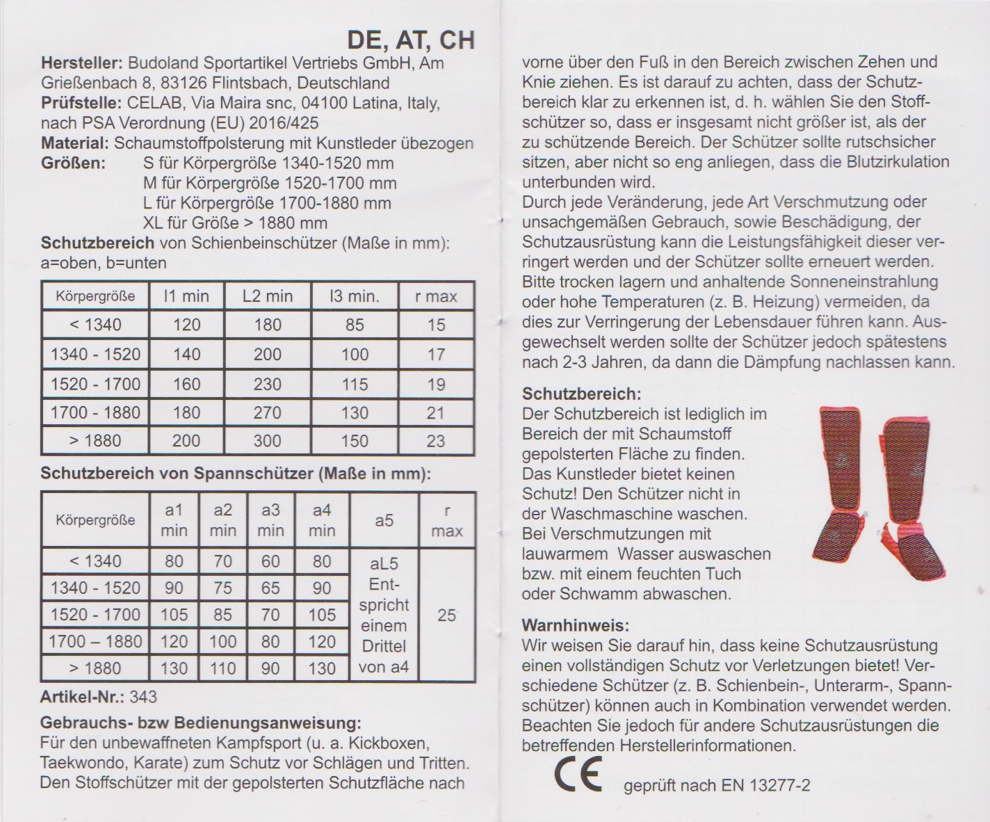 HAYASHI Fuß- und Schienbeinschutz blau, WKF-approved