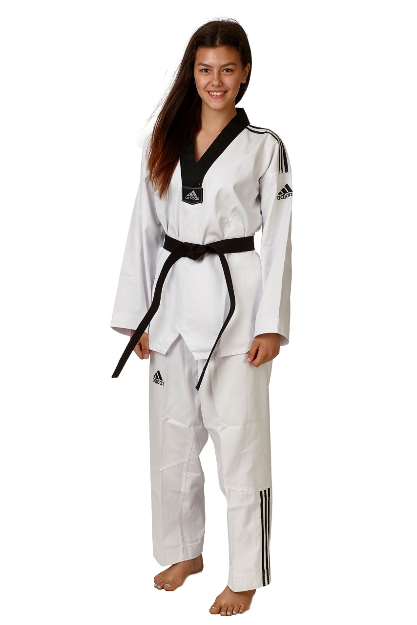 ADIDAS Taekwondo Anzug ADI CLUB 3-STRIPES - schwarzes Revers 220