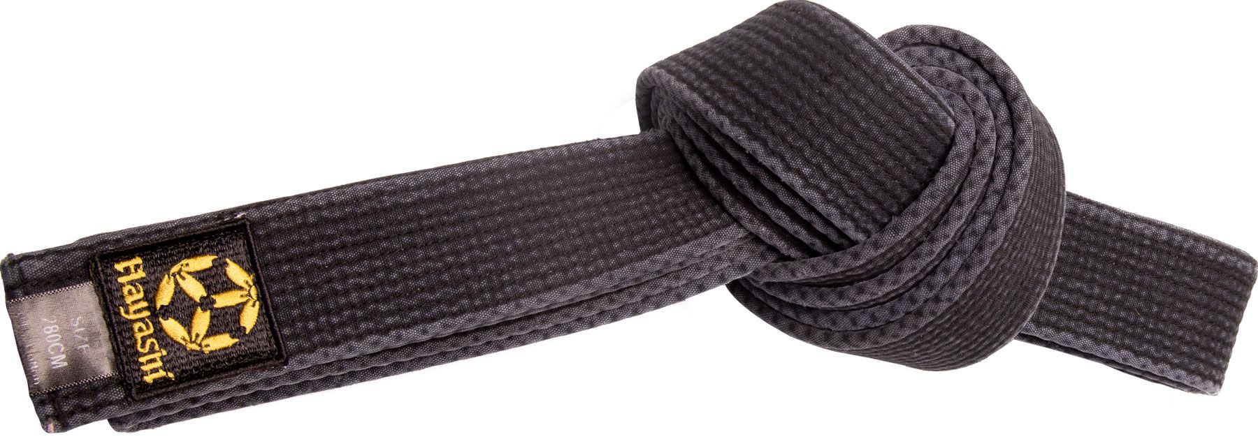 HAYASHI Schwarzgurt Baumwolle Stone Washed