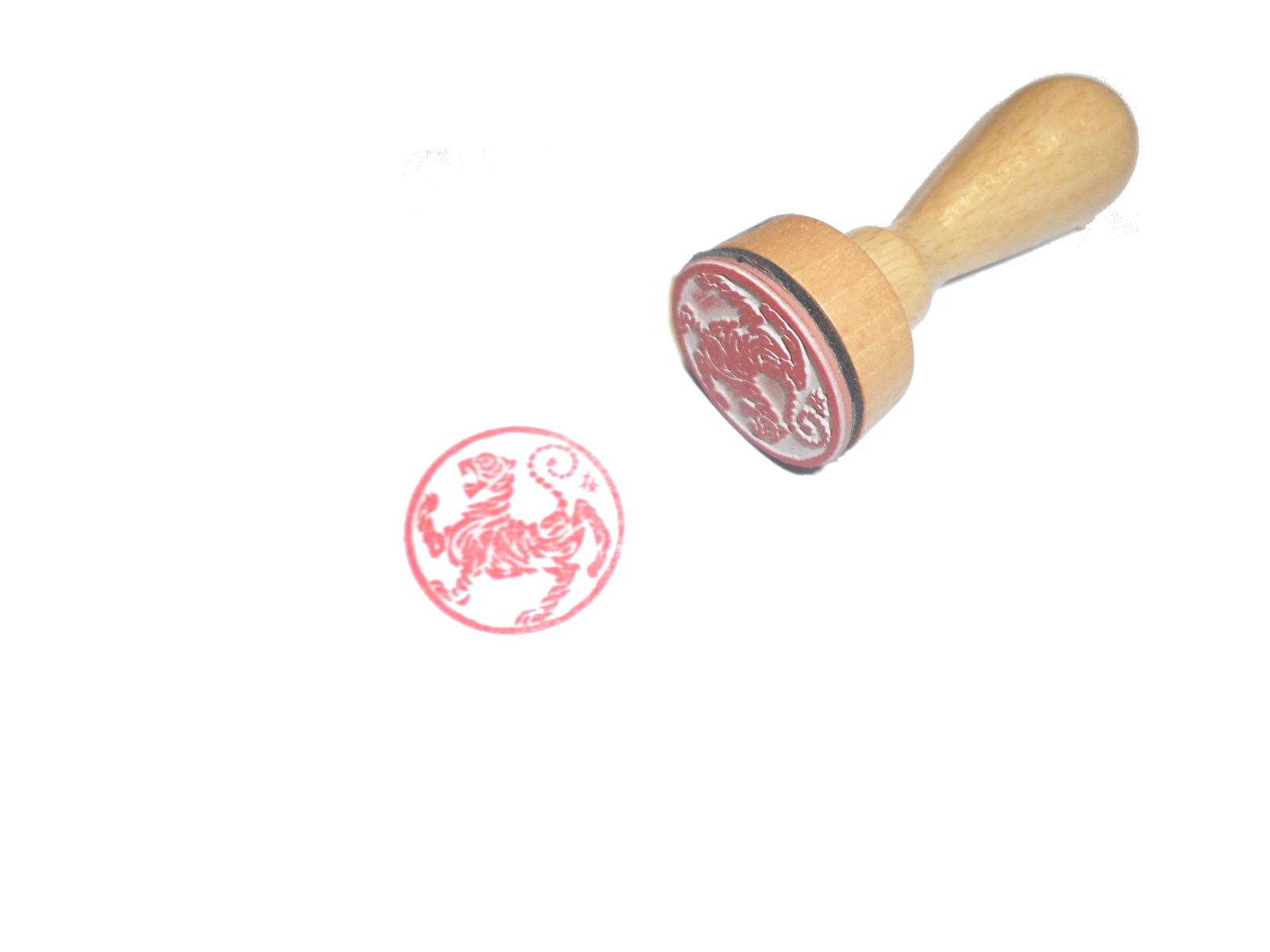 Holzstempel Shotokan Tiger rund 4 cm