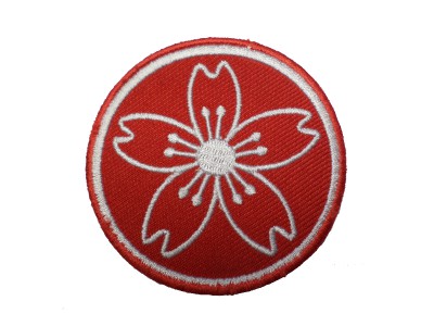 Aufnäher Sakura Kirschblüte rot-weiß 6,5cm