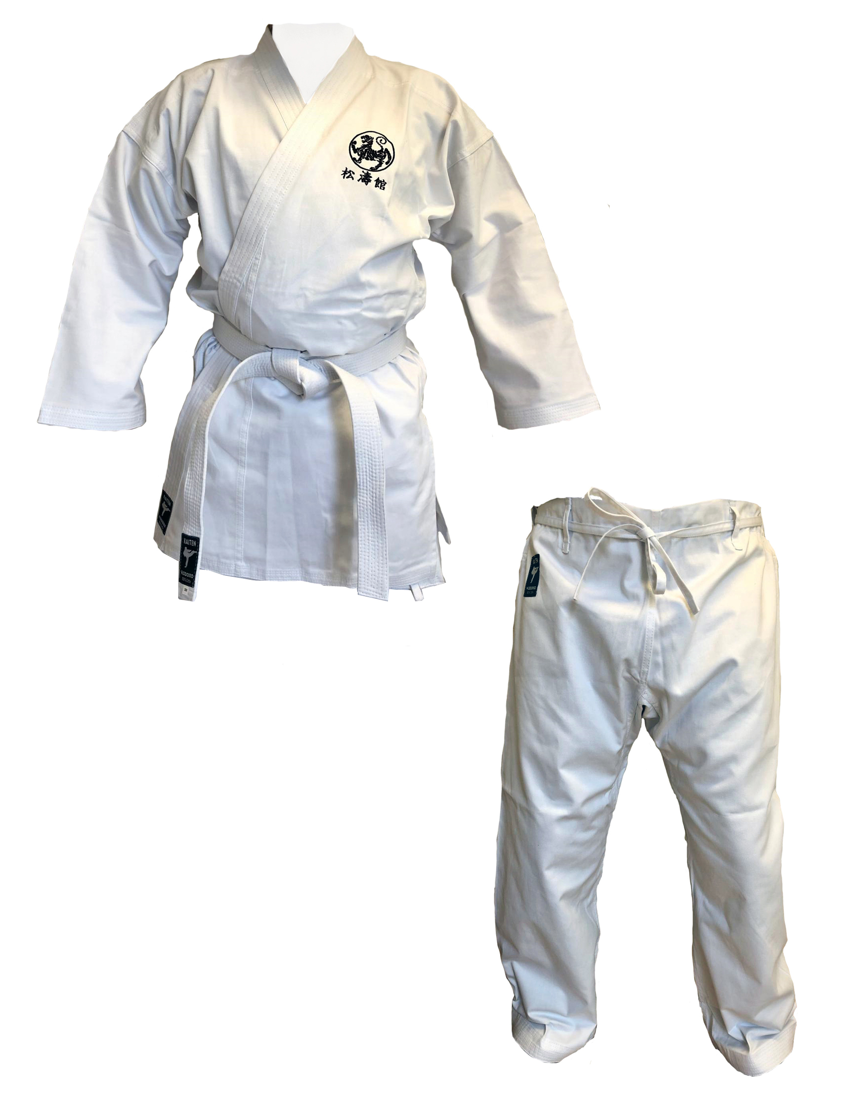 Karateanzug Kaiten Kodomo mit Shotokan Tiger + Kanji Bestickung