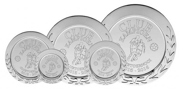 Wandteller silber mit Kranz 125 mm (D114)