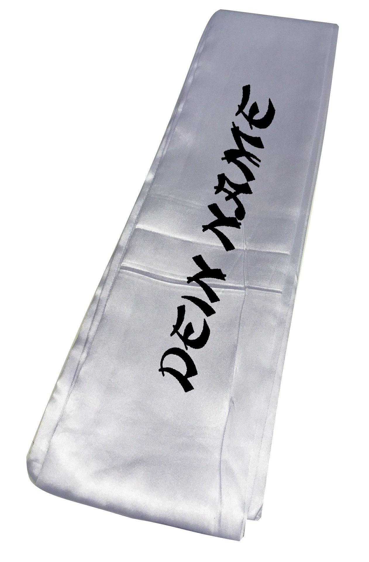 Kung Fu Schärpe weiß, bestickt nach Wunsch