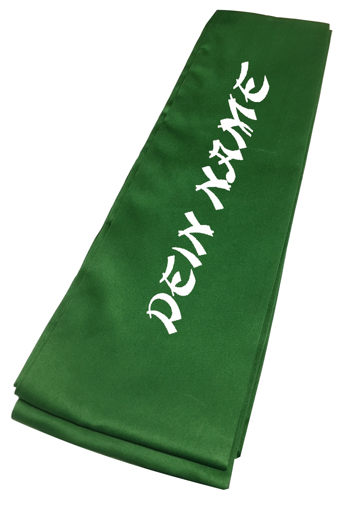 Kung Fu Schärpe grün bestickt nach Wunsch