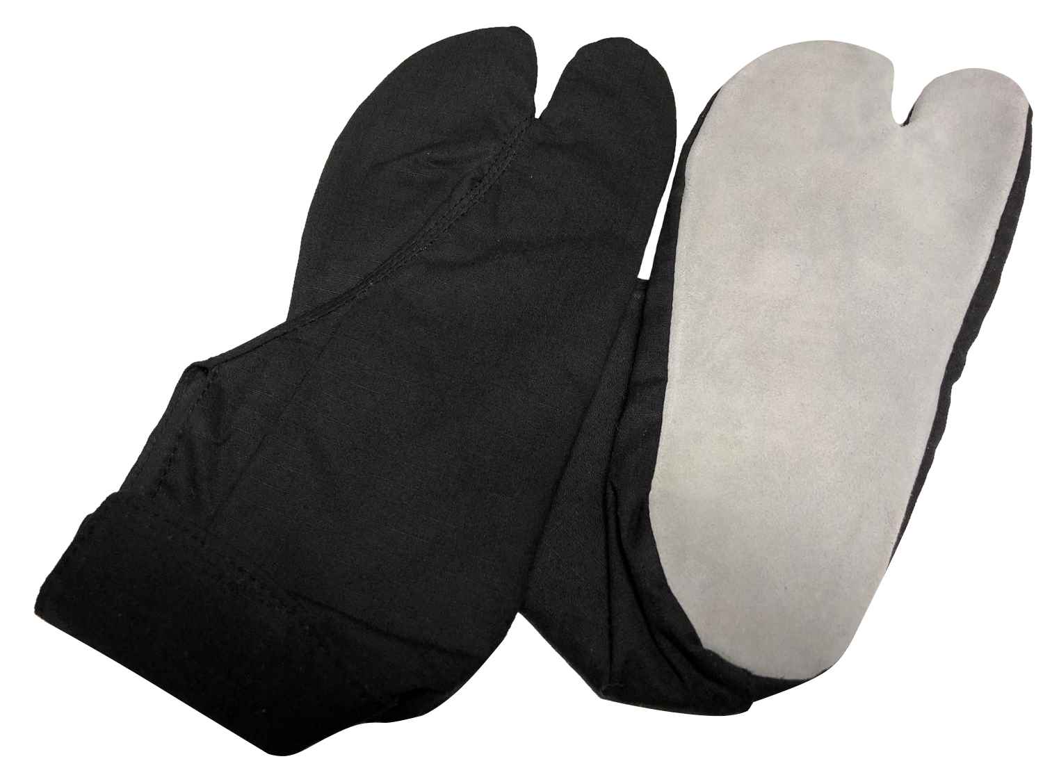 Indoor-Tabis schwarz, graue Ledersohle 48