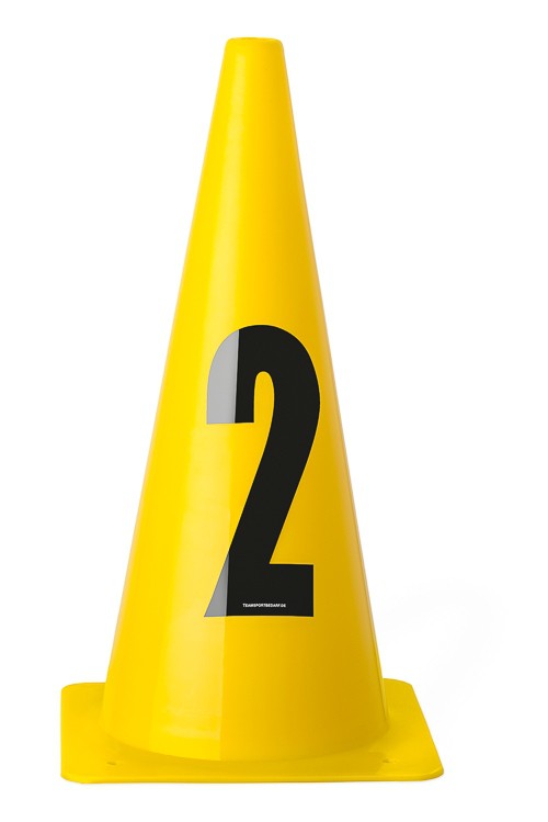 10-er Set Pylonen mit Nummern, 30 cm hoch rot