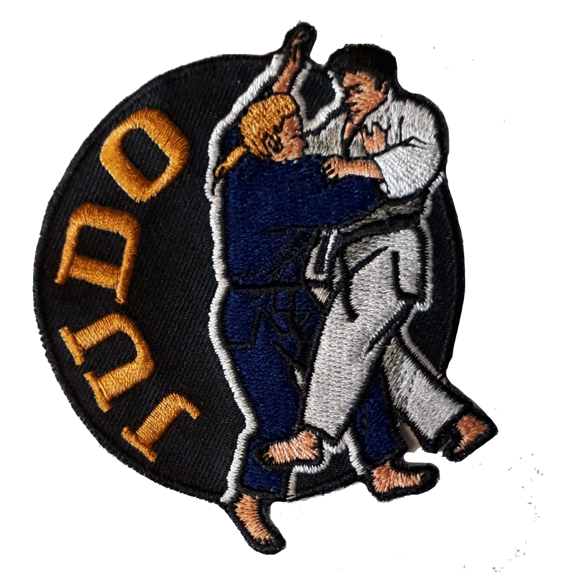 Judo Kämpfer weiß und blau Aufnäher