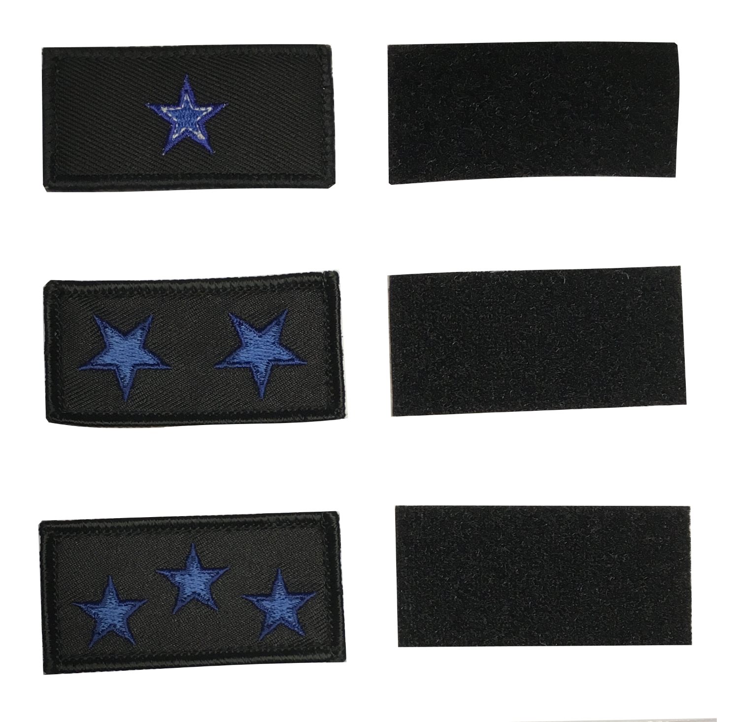 Sterne-Aufnäher mit Klett, blau, als Graduierungsabzeichen