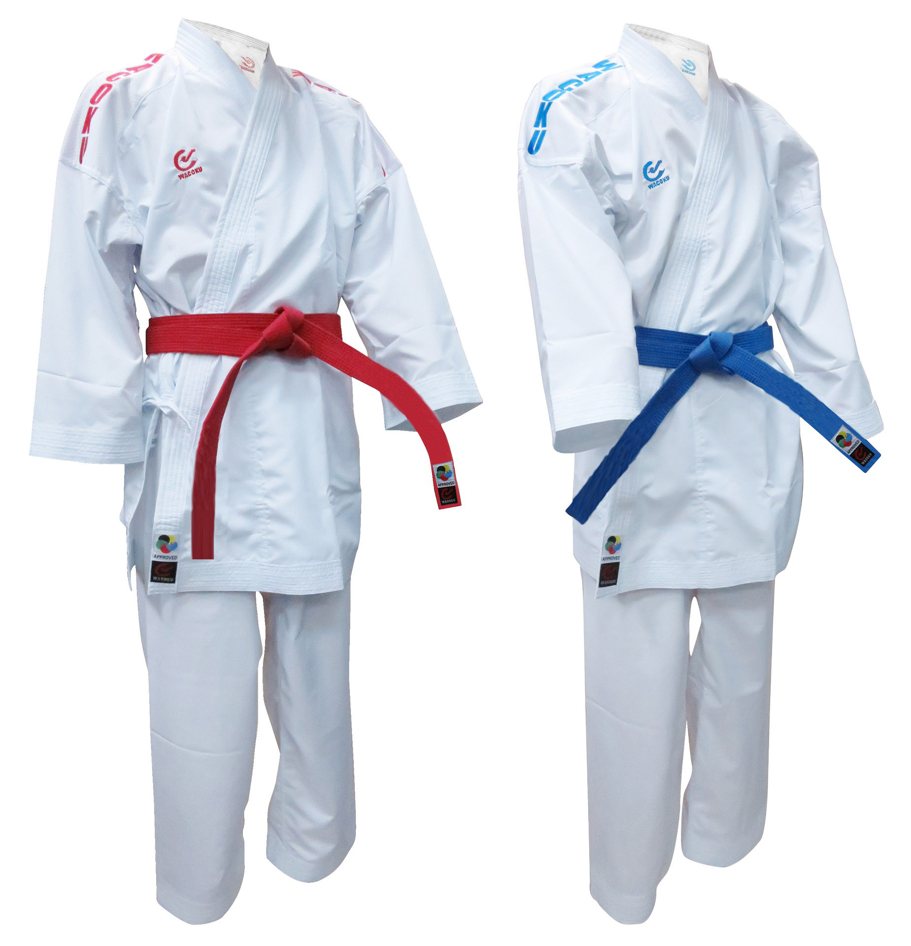 WACOKU Karateanzug Kumite K1 Diamond Line WKF weiß-rot-190