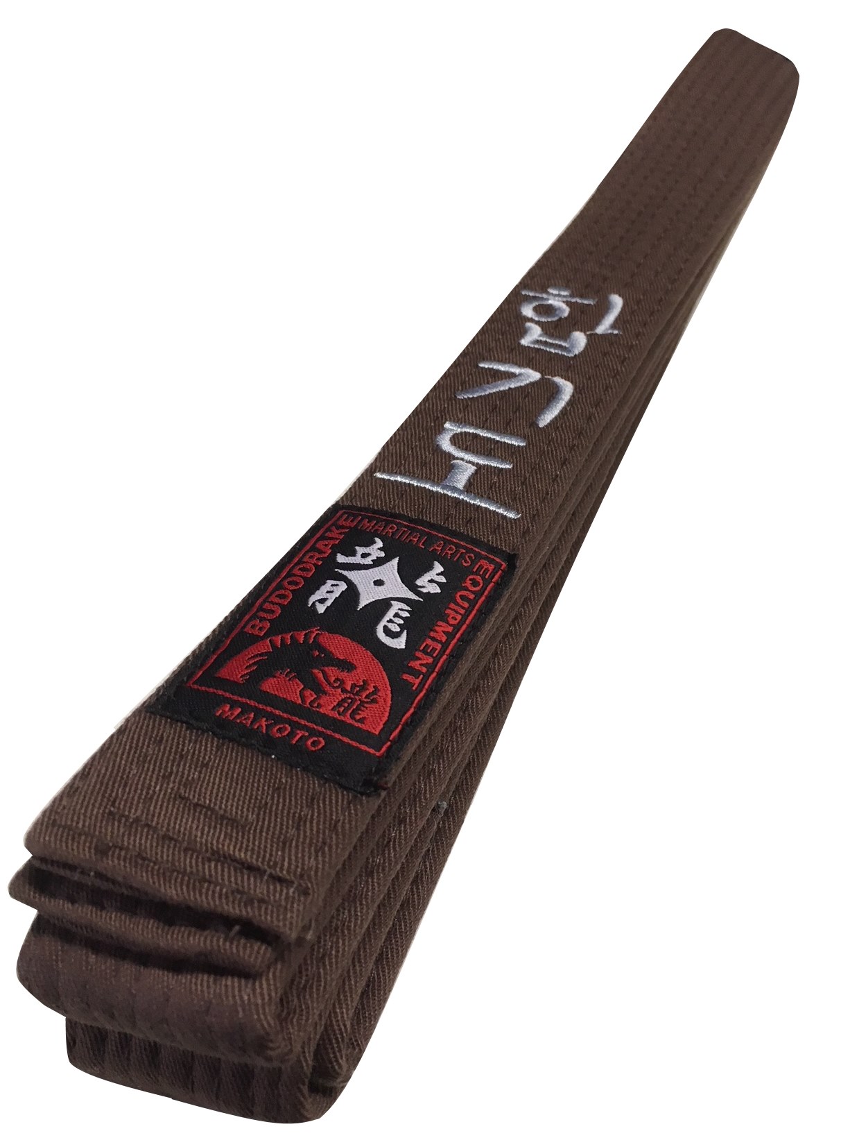 Braungurt bestickt mit Hapkido silber